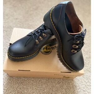 New Women Dr. Martens Black Leona Lug Sole Platform Derby Shoes Siz 9 Whimsigoth